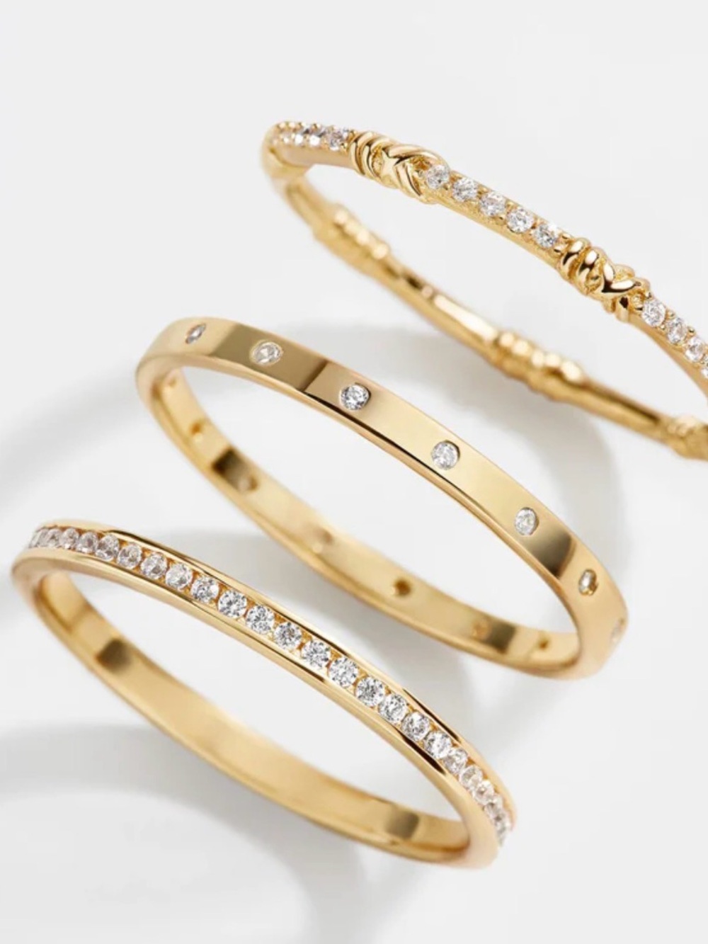 BaubleBar Fine Gold Ring Set, 14K Gold-Plated 7